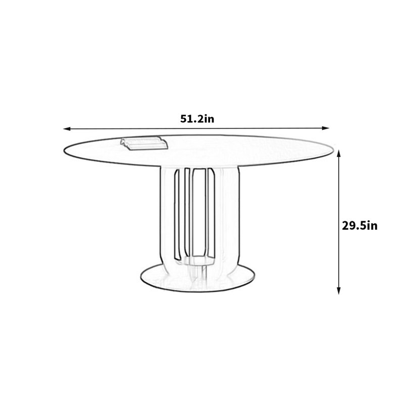 Table de salle à manger Torp, H 29,5 po x L 51,2 po x l 51,2 po