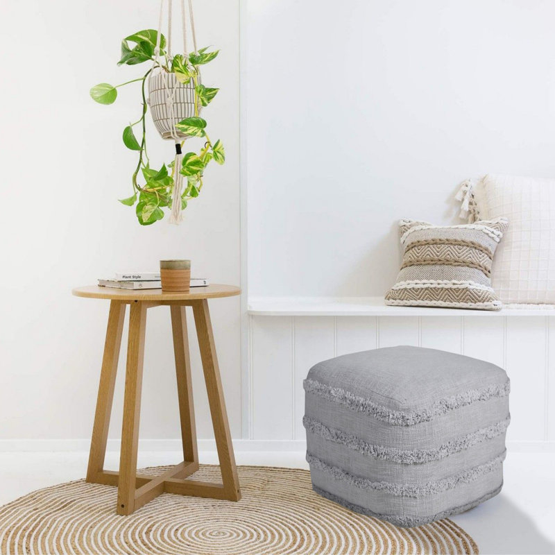 Repose-pieds 18 po 100% coton, Gris