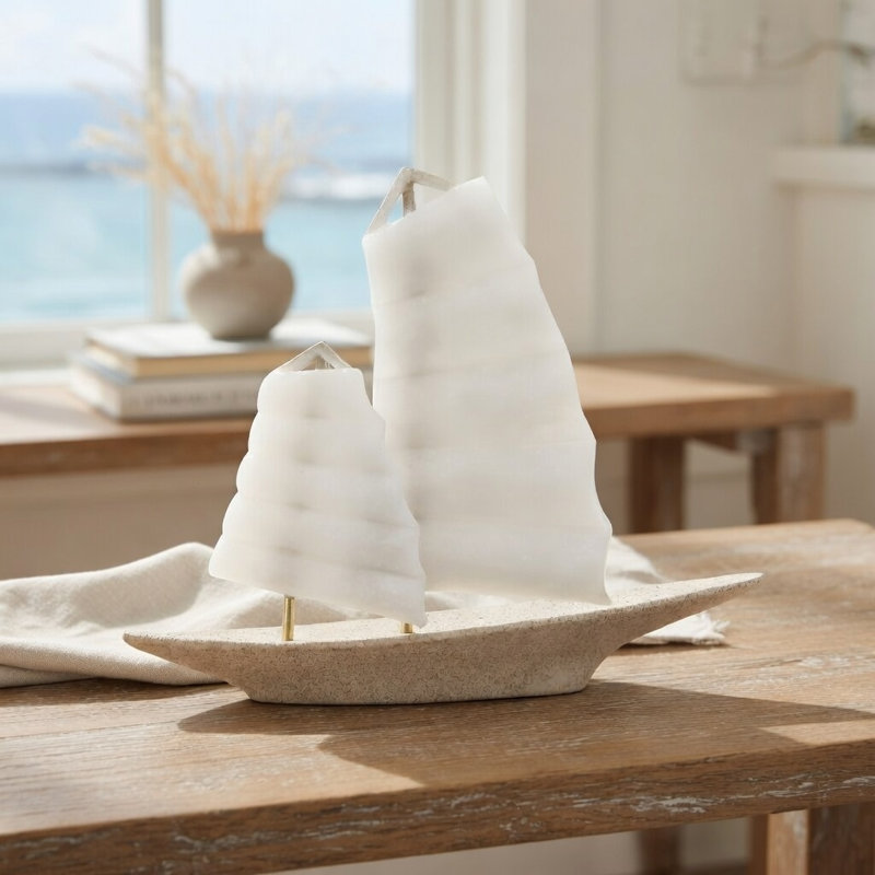 Seabrook Resin Sailboat Sculpture