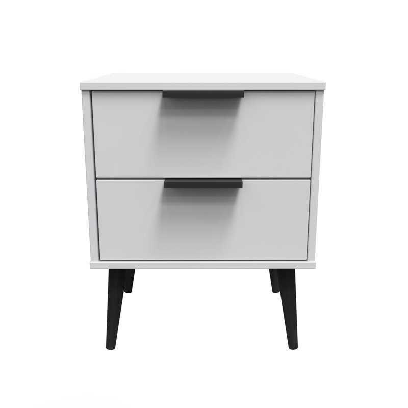 Turah 45cm W Manufactured Wood Bedside Table, Grey Matt