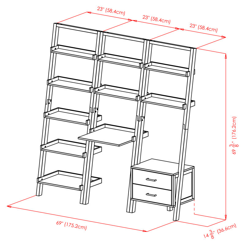 Joakin 3 Piece Computer Desk Office Set