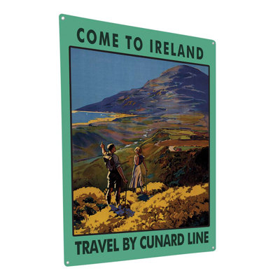 «Come To Ireland» par Cunard Line sur impression métallique