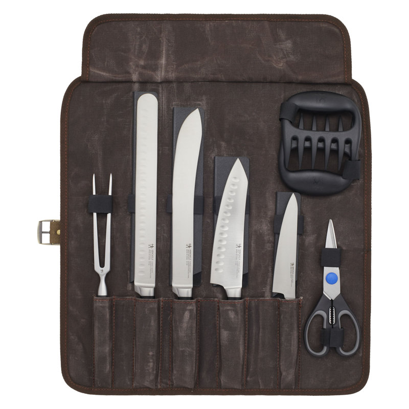 9 Piece Stainless Steel Knife Block Set
