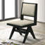 Ensemble de salle à manger contemporain 7 pièces en bois d'hévéa noir avec 2 fauteuils et 4 chaises