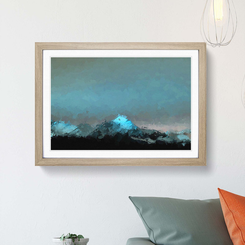 Monte Due Mani Mountain Top - Picture Frame Graphic Art Print, 48cm H x 65cm W x 2cm D, Oak Framed