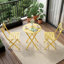 Ensemble bistro pliant résistant aux intempéries, table de patio en acier 3 pièces et 2 chaises