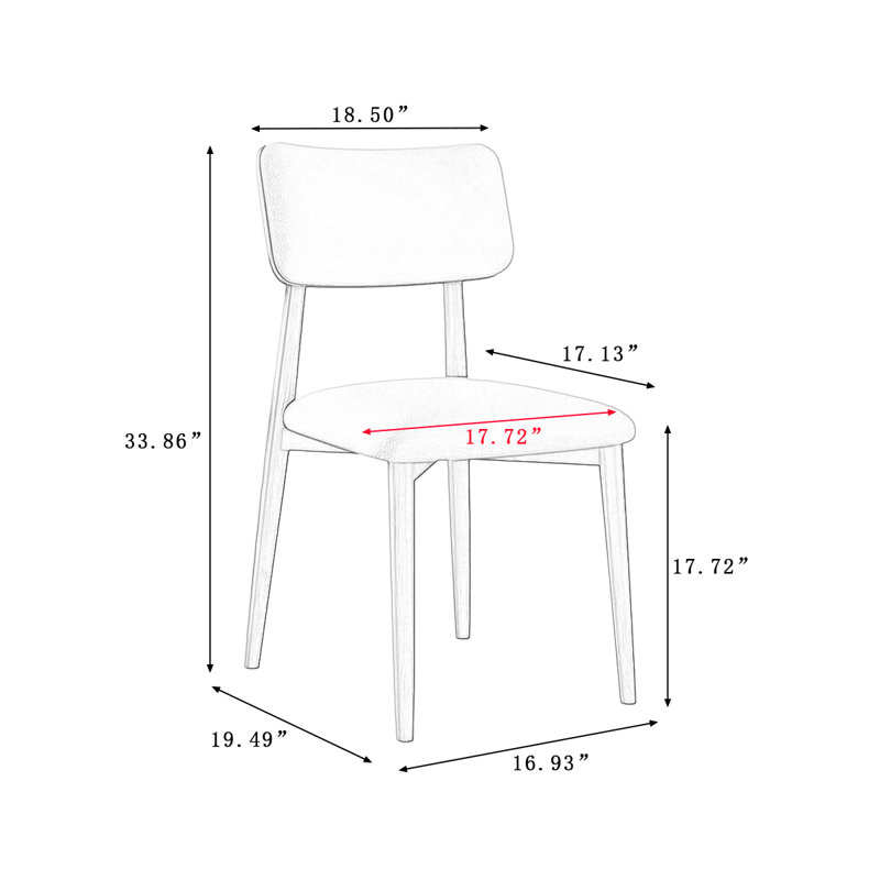 Beige-white+Nut-brown Solid back side Chair(Set of 2)