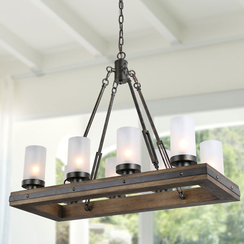 Smither 8-Light Farmhouse Chandelier Kitchen Island Pendant Lights