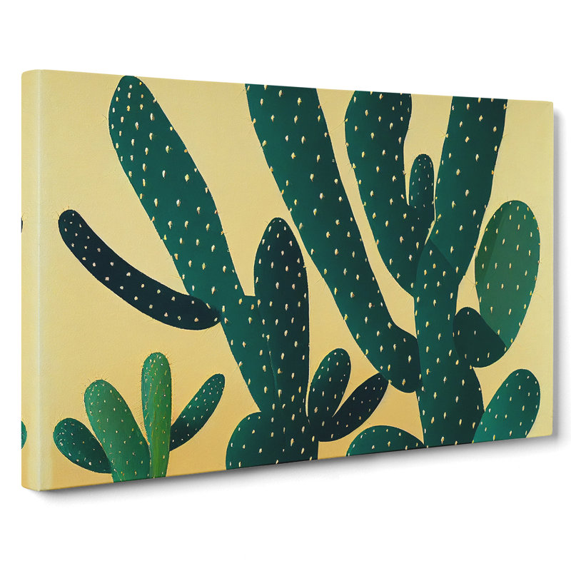 Bedazzled Cactus - Wrapped Canvas Print, 35cm H x 50cm W x 3cm D