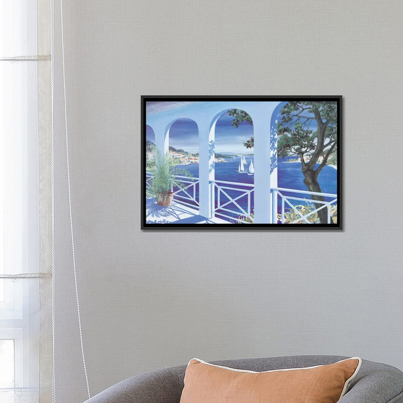 «Seascape II», reproduction sur toile, H 18 po x l 26 po x P 1,5 po, Toile avec cadre flottant noir, Pas de tapis