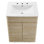 Render 24" Faux Travertine Bathroom Vanity With Sink In White
