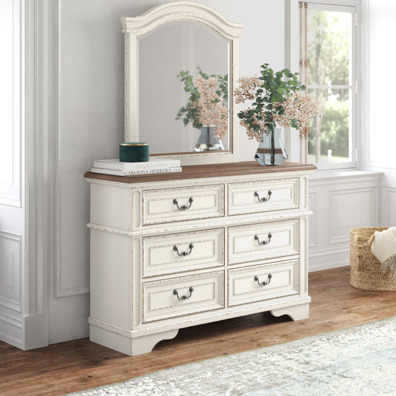Commode double 6 tiroirs avec miroir Heraldas