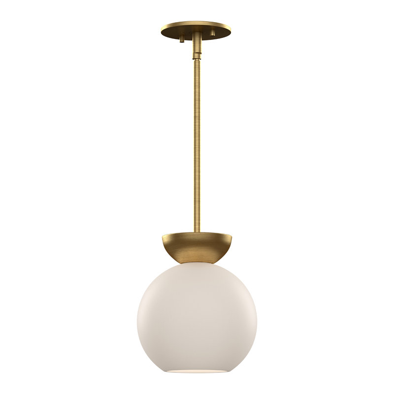 Arcadia 1 - Light Pendant, Brushed Gold/Opal Glass