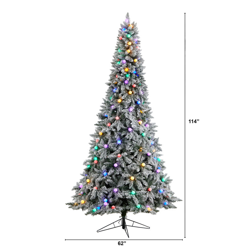 Lighted Artificial Christmas Tree, 9.5' H