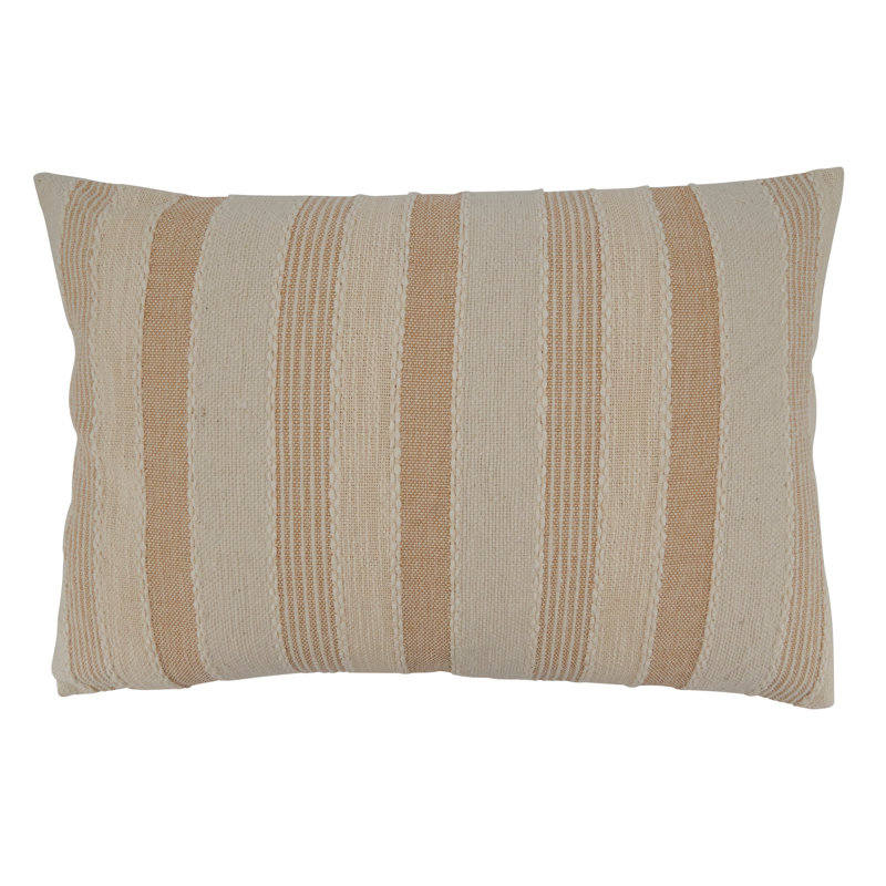 Miles Collection Striped Cotton Throw Pillow, Polyester/Polyfill