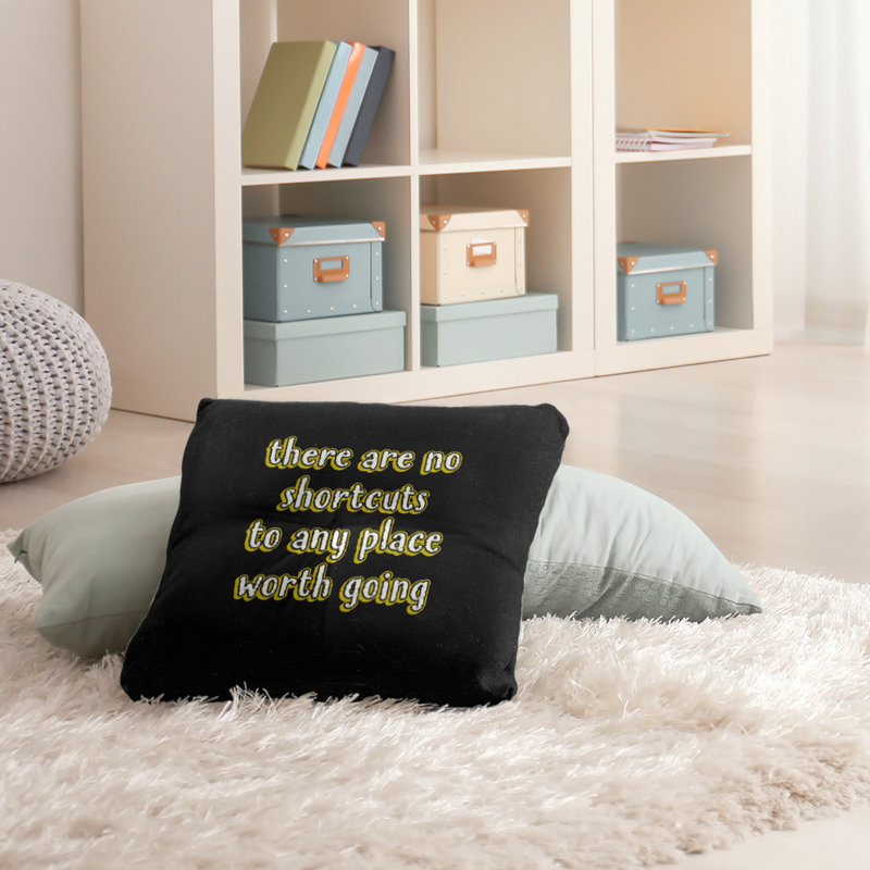 Coussin décoratif intérieur/extérieur no shortcuts, H 30 po x l 30 po, Jaune