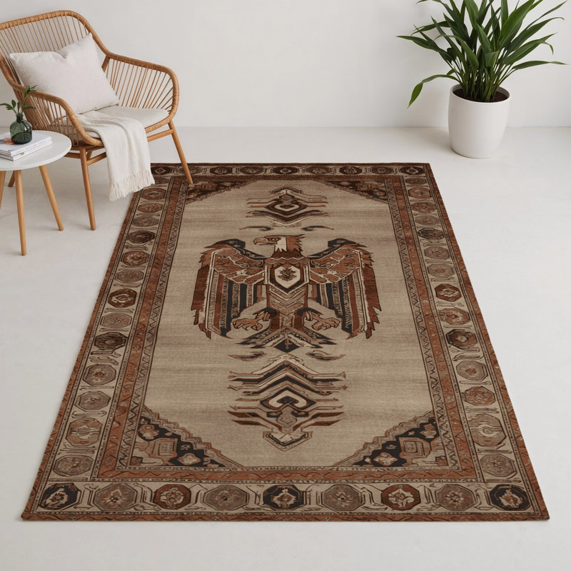 Tapis d'intérieur et d'extérieur gris Persian, Rectangulaire 3 pi x 5 pi