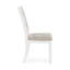 Ensemble de 2 chaises d'appoint de salle à manger Lea, bois blanc classique, polyester gris