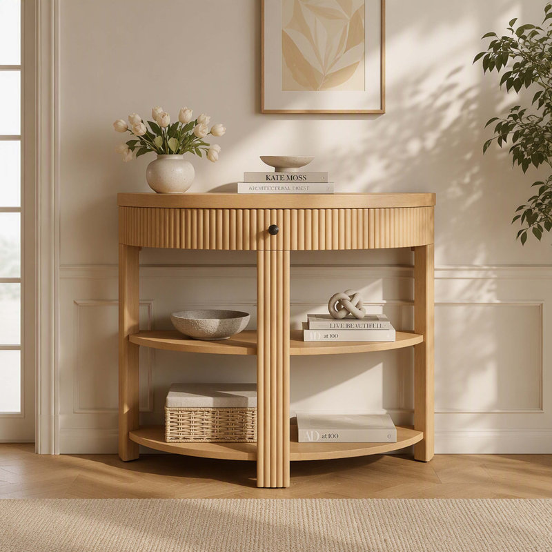 37 " W Console Table, Naturel, Naturel, Naturel