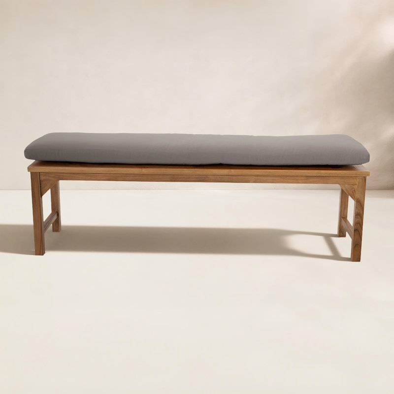 Moorpark Outdoor Teak Bench, Taupe, 18" H x 72" W x 15.25" D