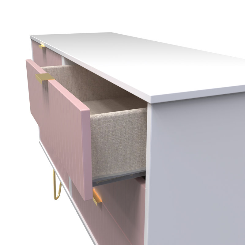 Beranda 6 Drawer Wide Chest (Ready Assembled), Kobe Pink/White