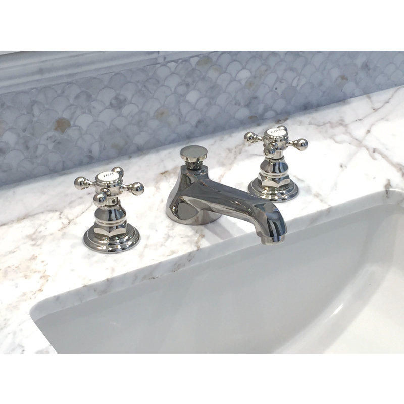 Astor Widespread Bathroom Faucet with Drain Assembly, Uncoated Polished Brass