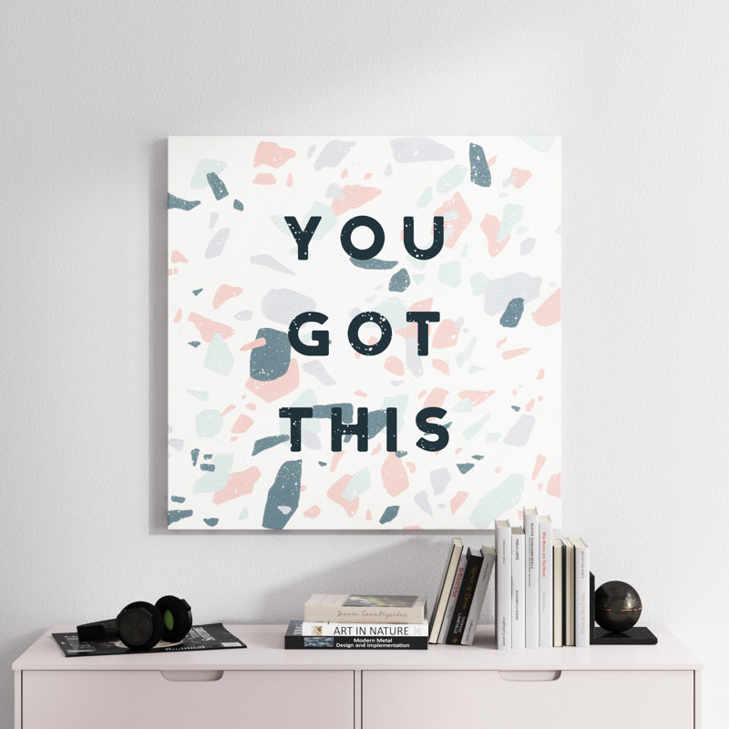 «Terrazzo Inspiration II You» par Moira Hershey, art textuel sur toile tendue, H 30 po x l 30 po