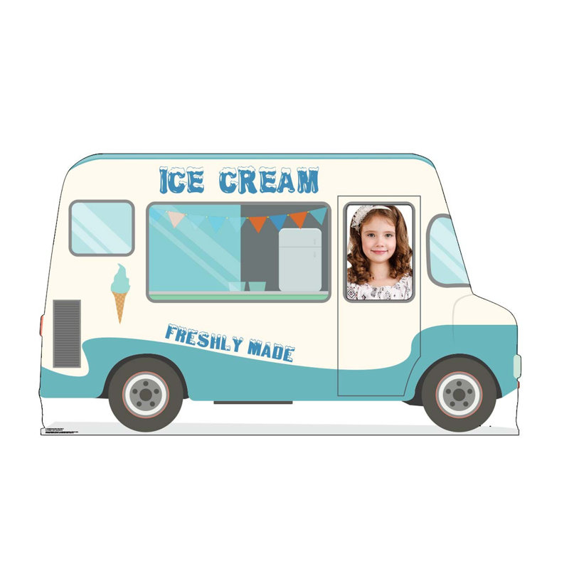 76'' Blue and White Ice Cream Truck Cardboard Standup