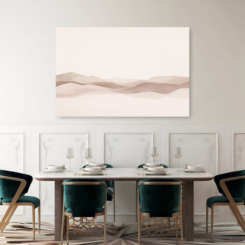 «Serene Desert Layers», impression d'art mural minimaliste paysage moderne, 40" H x 60" W