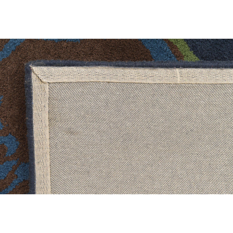 Tapis carré bleu marine Iverson