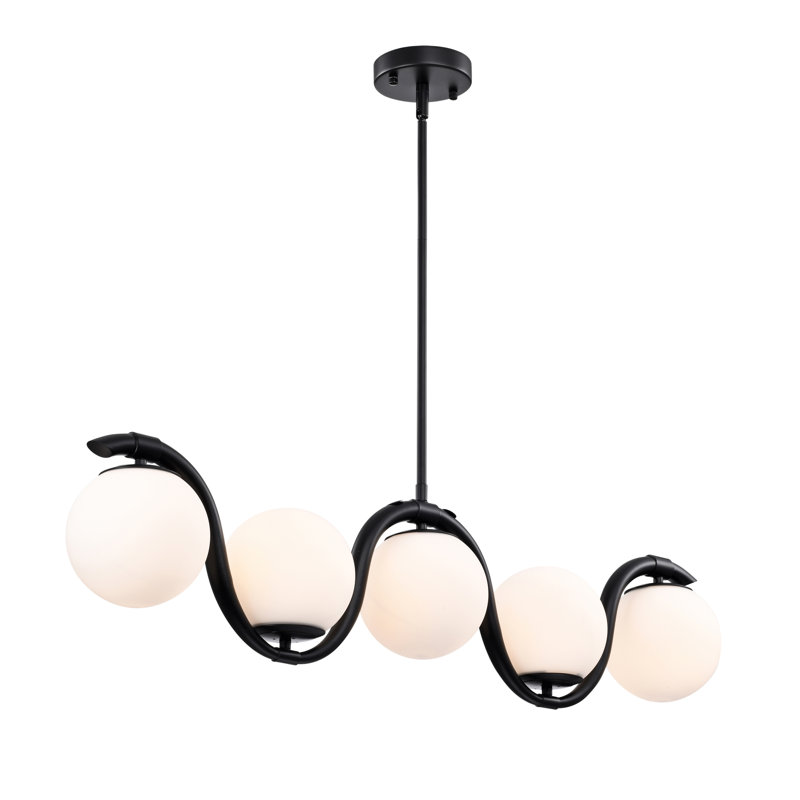 Luminaire suspendu verre opaque 38 lumières Fenix