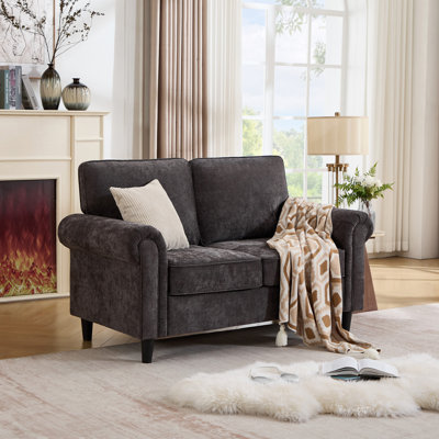 Luelle 61" Rolled Arm Loveseat Chenille Modern Sofa