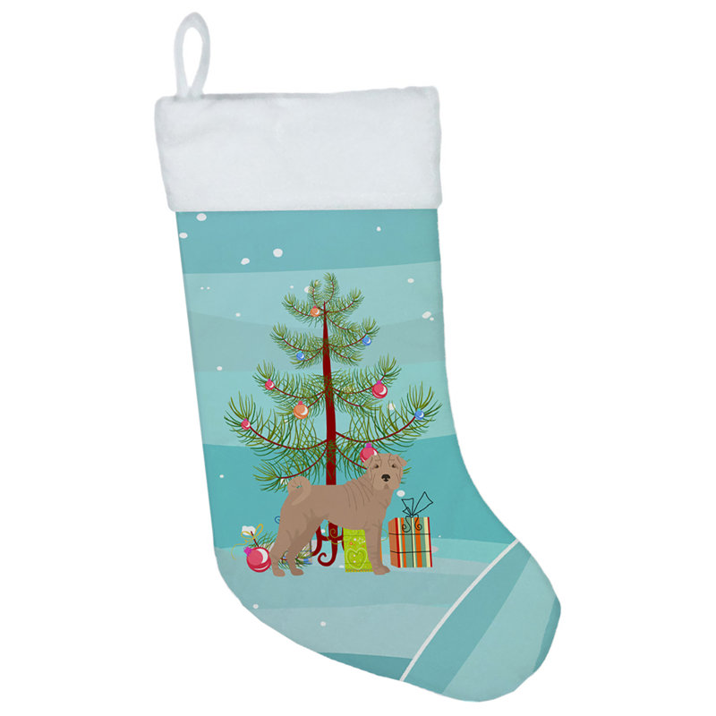 Chaussette de noël joyeux de noël, Brun Shar Pei