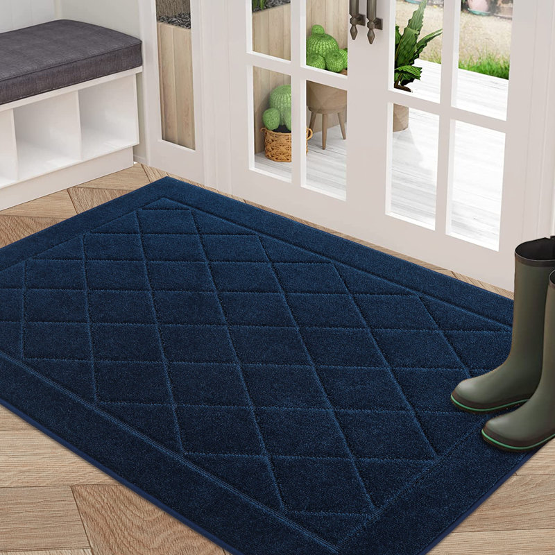 Non-Slip Indoor Doormat, 81.3cm W x 121.9cm L, Navy Blue