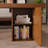 Nut-brown Rectangular Solid Wood with 3 drawers desk-109513977