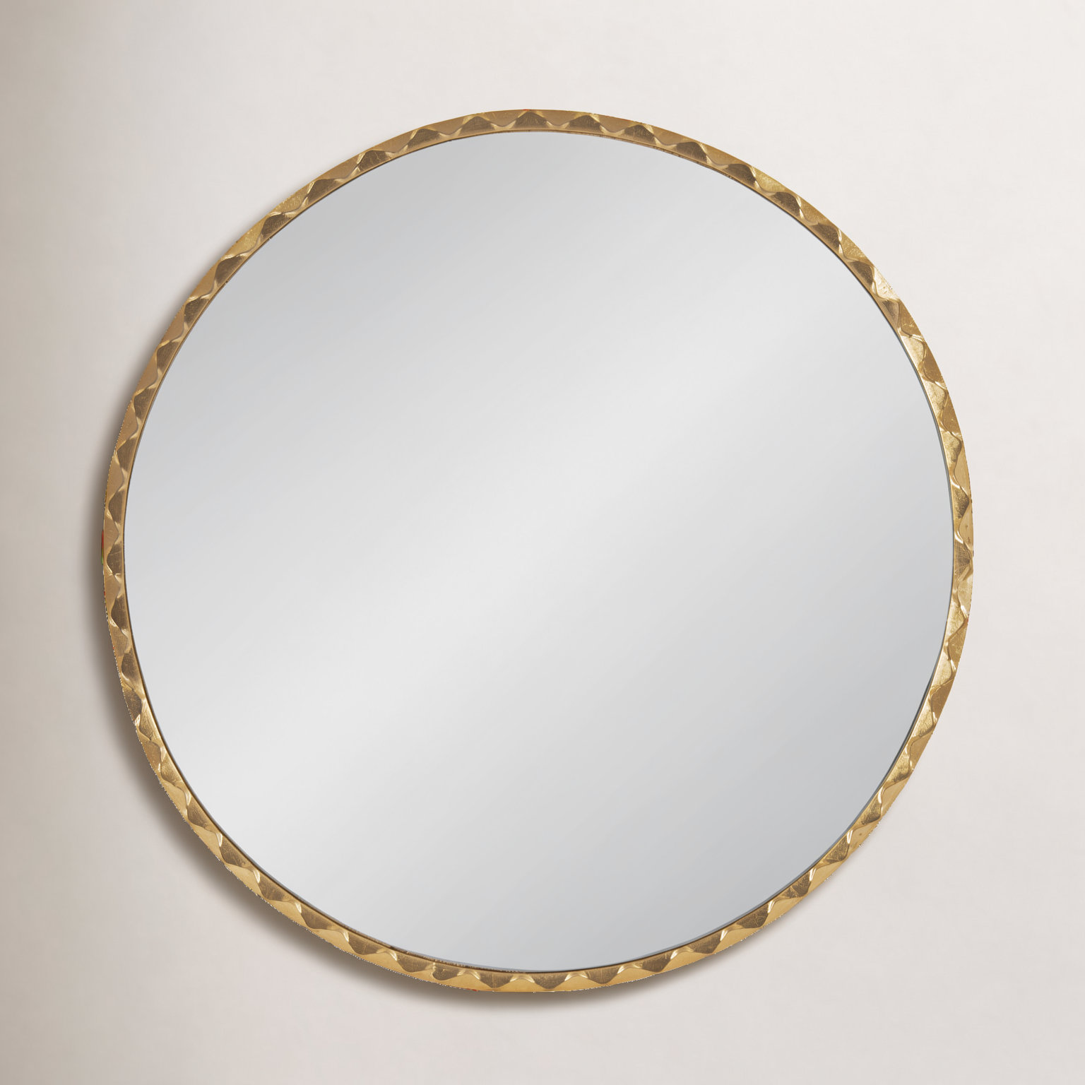 Aurelia Rippled Round Bathroom Mirror