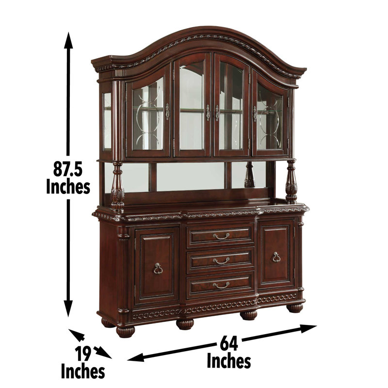 Antoinette Traditional Lighted Mahogany China Cabinet