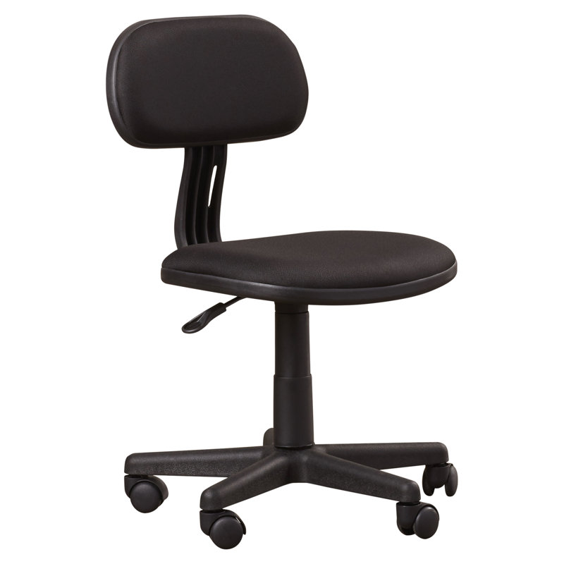 Black Swivel Armless Fabric Task Chair