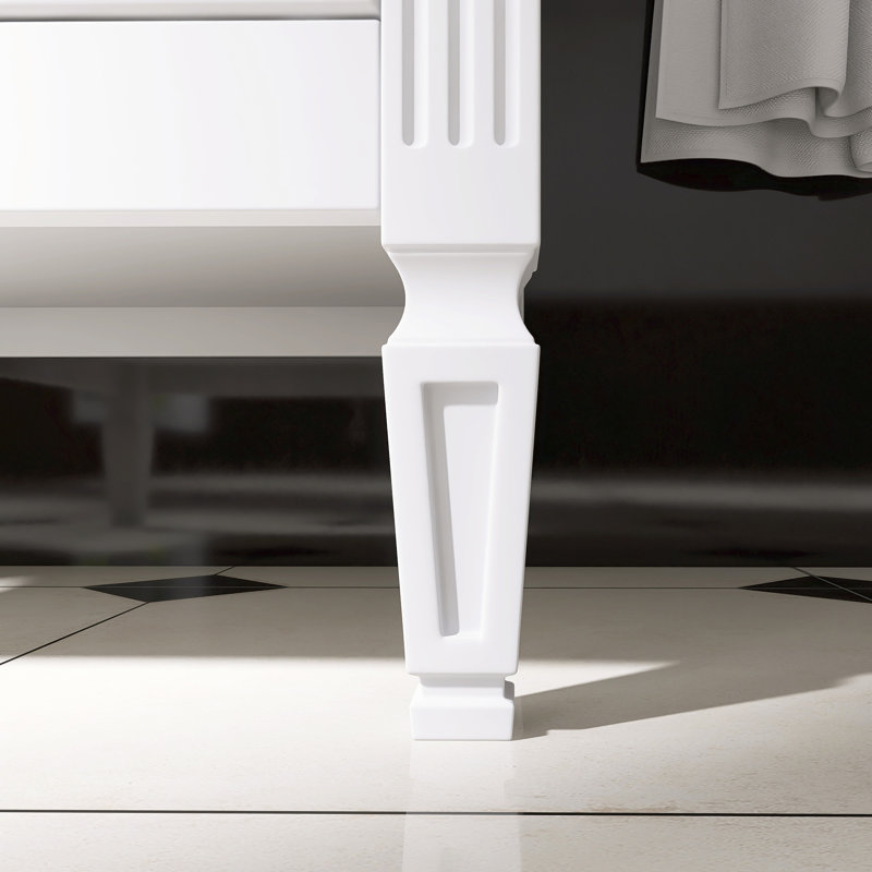 Meuble-lavabo moderne autoportant avec évier, Blanc