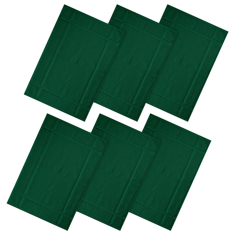 1350 GSM 100% Cotton Solid Bath Mat for Bathroom Floor , Green, 24" W x 17" L