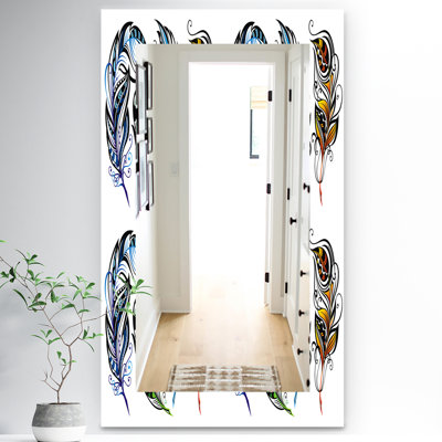 Miroir mural sans cadre 19 plumes