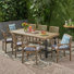 Efird 8 - Person Acacia Wood Patio Dining Set with Rectangular Table , Cushions Included