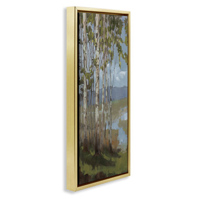 «Rustic Birch Grove», art mural encadré sur toile flottante par Trevor Copenhaver