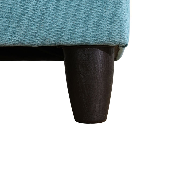 Tatman Upholstered L-Shaped Sectional, Blue Velvet, Left Hand Facing