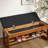 Stylish Upholstered Faux Leather Shoe Bench with Storage-1703159331-1703159342