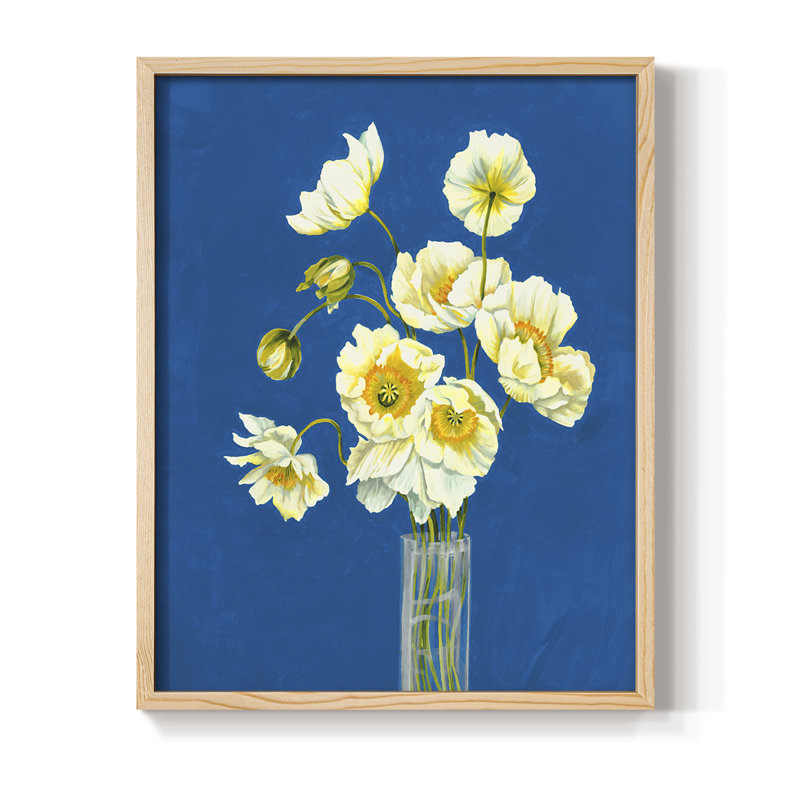 Ice Poppies, reproduction encadrée - bois massif, Naturel, H 15 po x l 12 po
