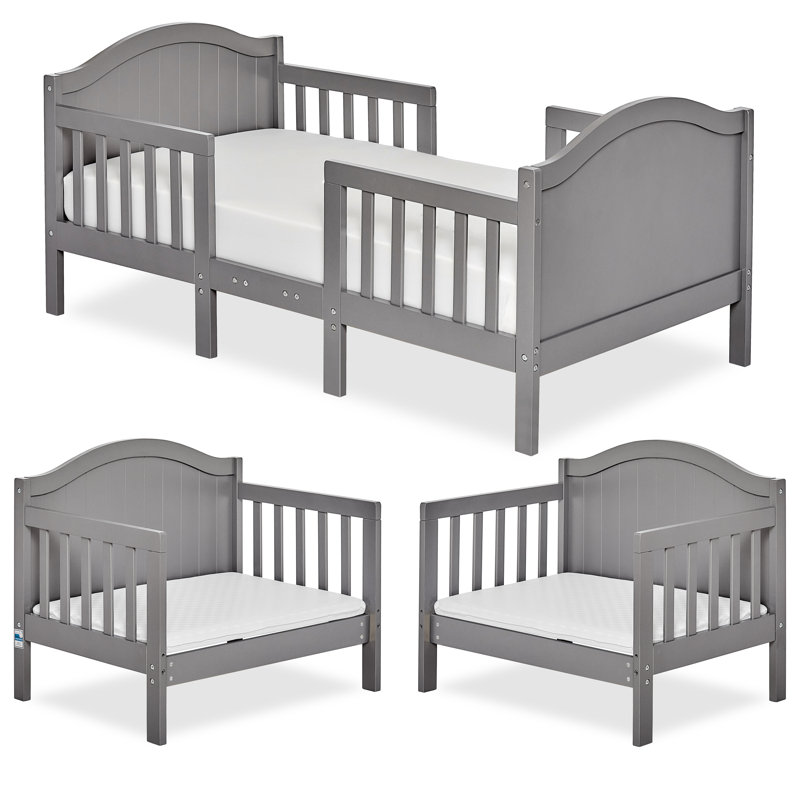  Lit convertible pour tout-petits en bois massif par Dream On Me, Gris acier