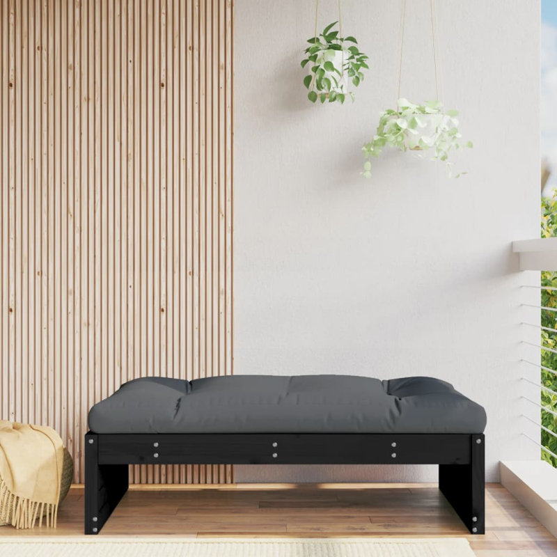 Fredrico Outdoor Ottoman, Black