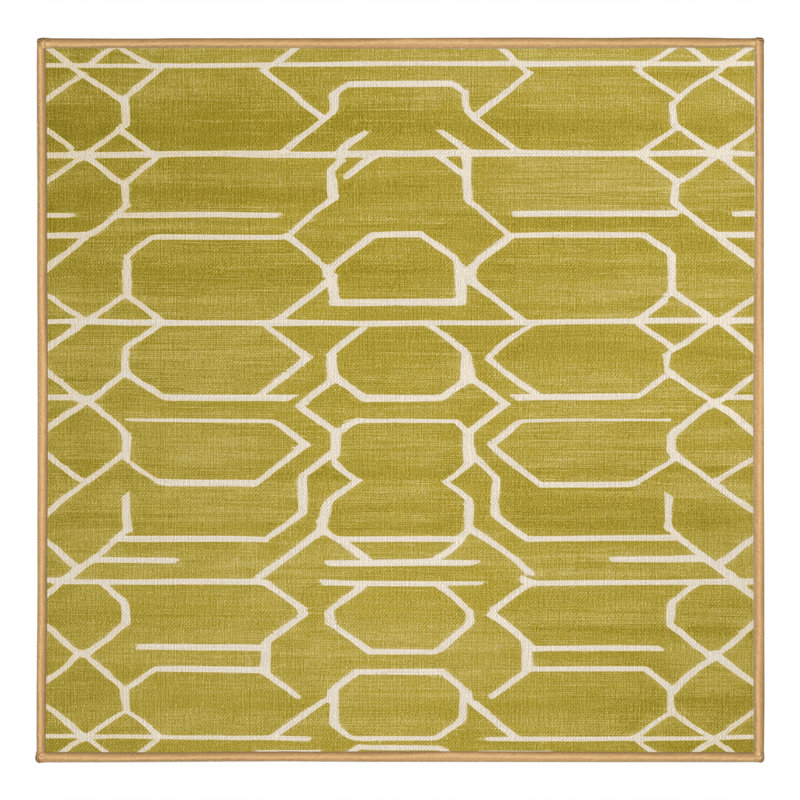 Tapis brun treillis lavable à la machine, Carré 6 pi