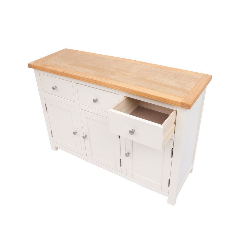 Mellor 120cm Sideboard, Off White/Satin Chrome